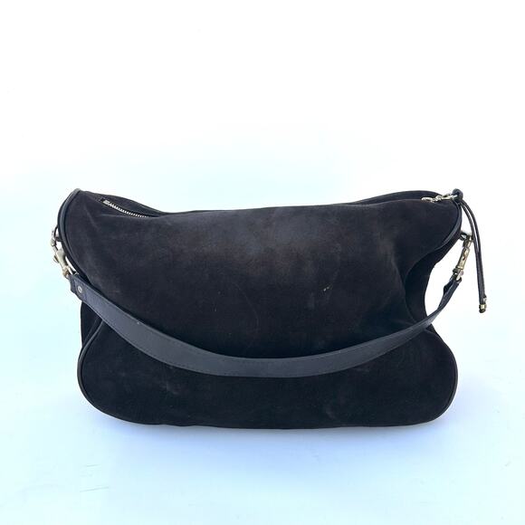 Kendall Conrad Black Suede Shoulder Bag Tote Luxury USA Minimalist Purse - Picture 1 of 13